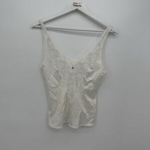 JCPenney Vintage Fantasia Ivory Lace Tank Top USA Size 34 Lace